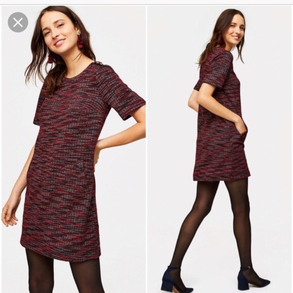 Ann Taylor LOFT Tweed Pocket Shift Dress - Picture 1 of 6